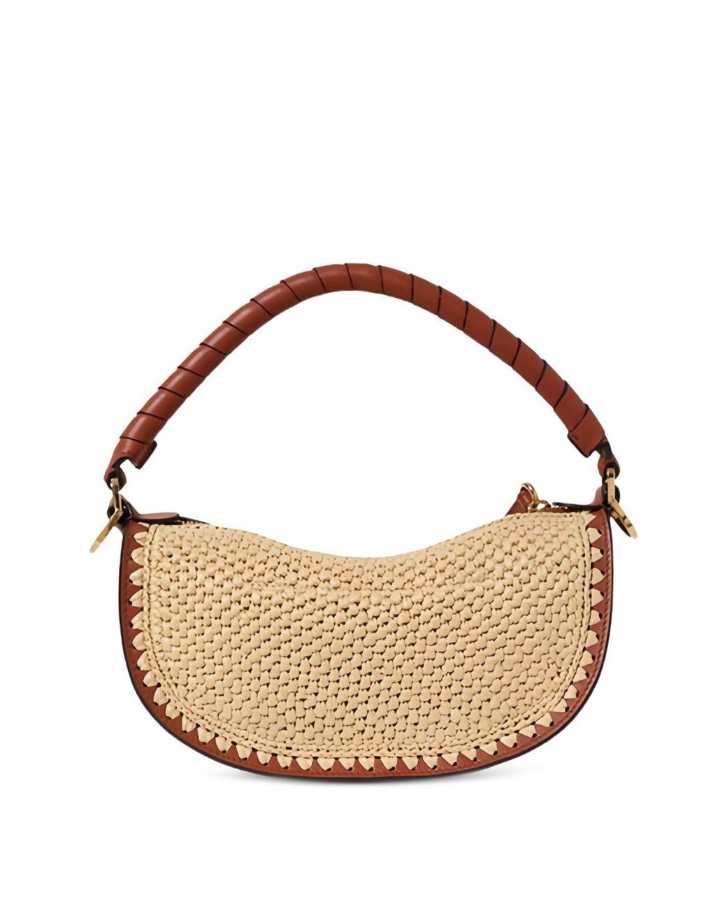 Chloé Brown Marcie Mini Rafia Shoulder Bag