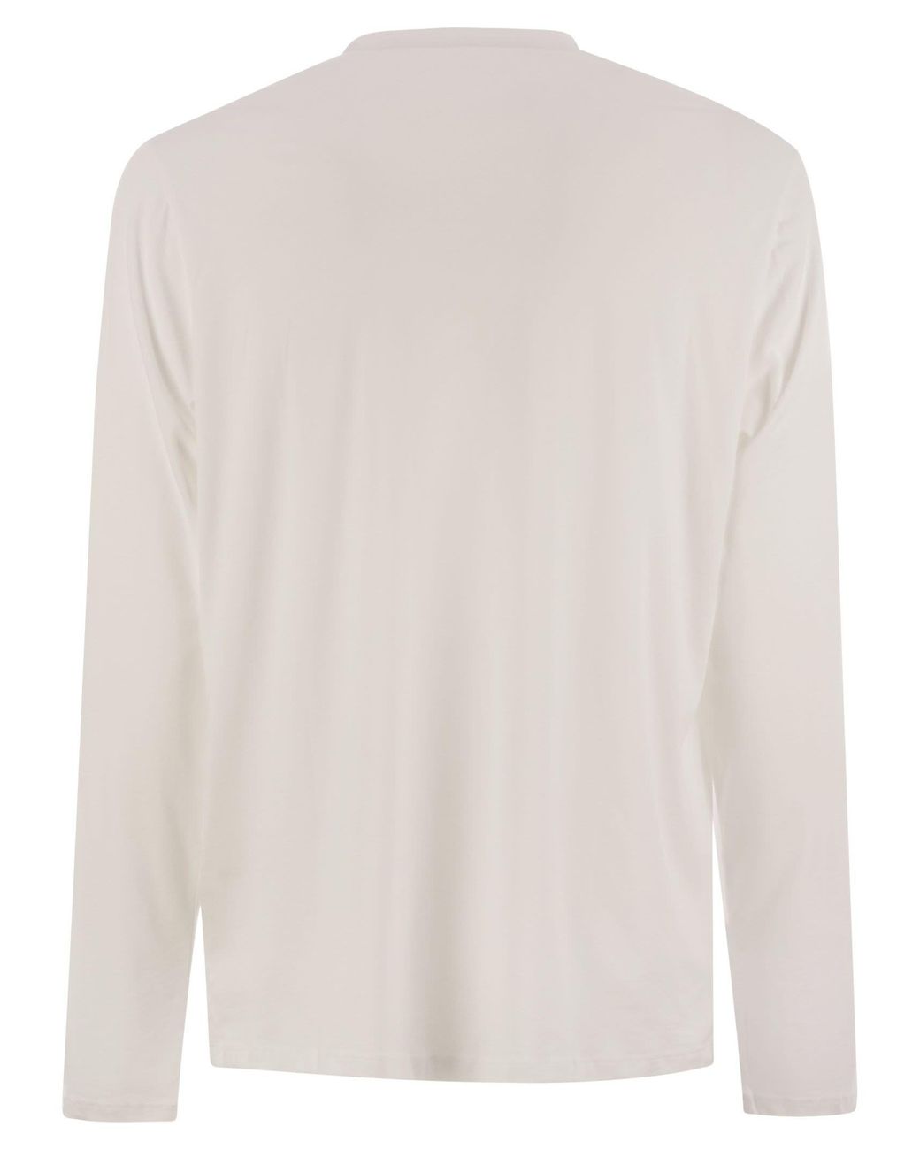 Majestic White Long Sleeved Crew Neck T Shirt