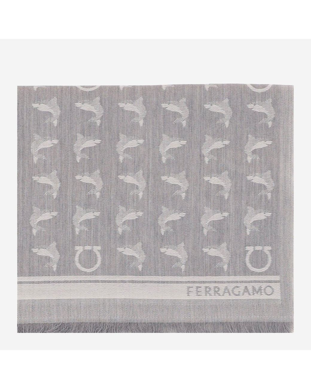 Ferragamo Gray Scarf Wool for men