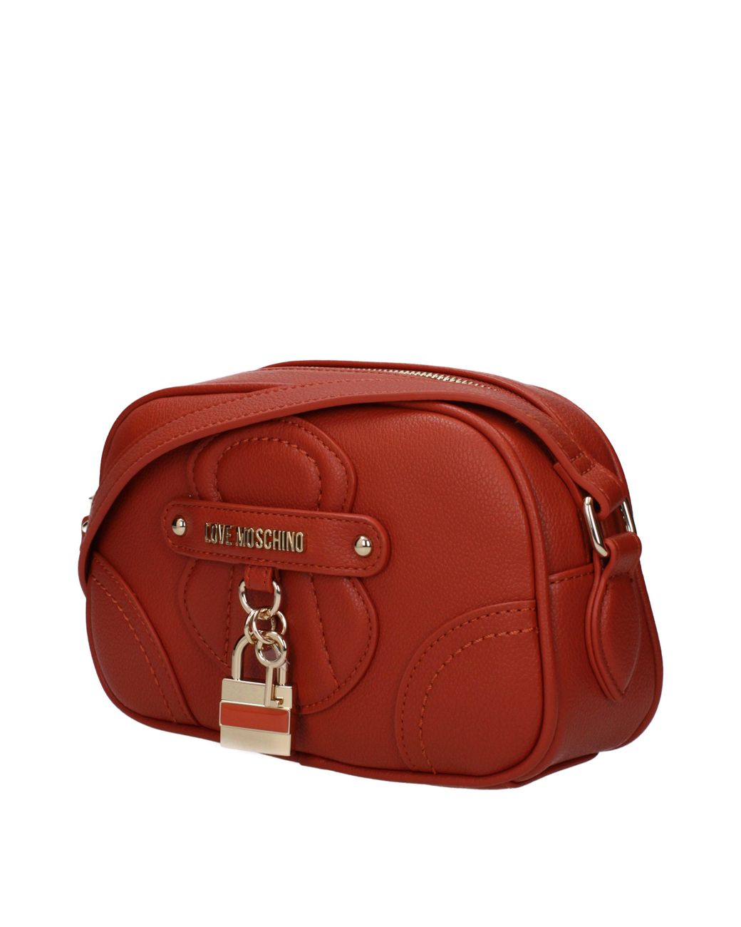 Love Moschino Red Crossbody Bags Polyurethane/Rust