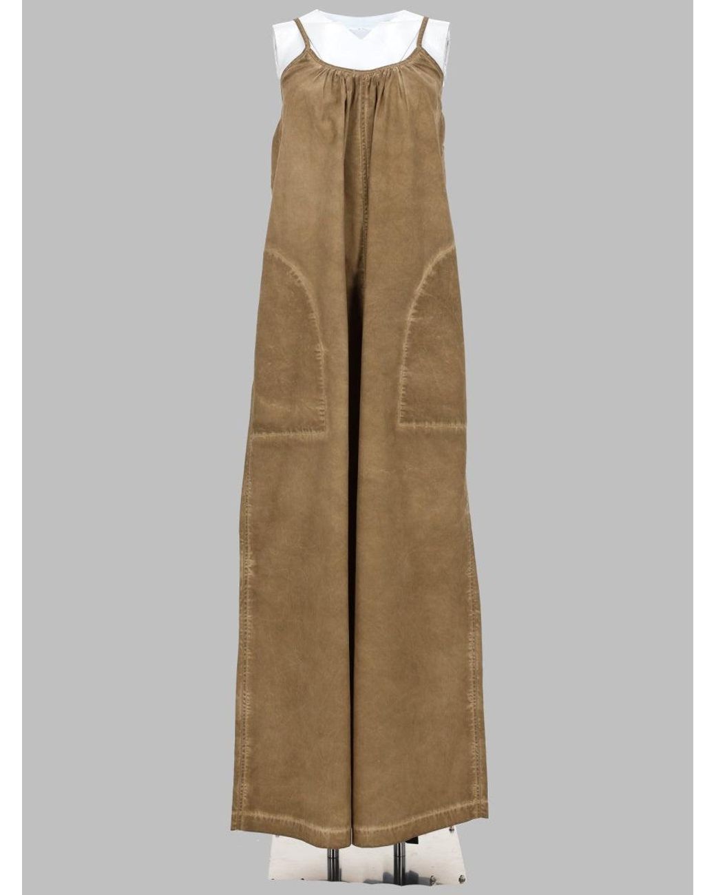 Uma Wang Natural Tuta Intera Paul Wide-Leg Cotton Jumpsuit