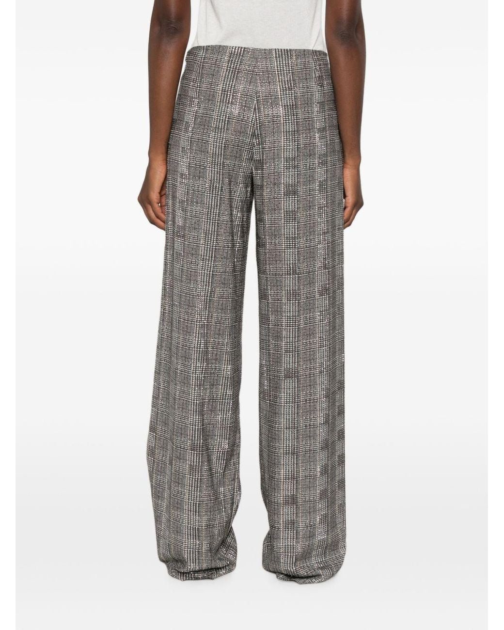 Ermanno Scervino Gray Checked Trousers