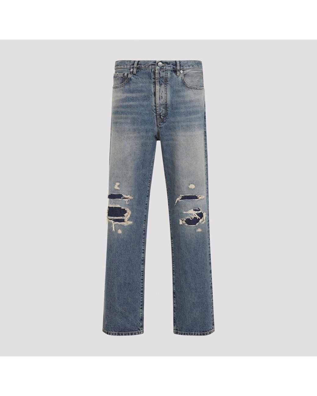 Maison Margiela Blue Distresses Denim Trousers for men