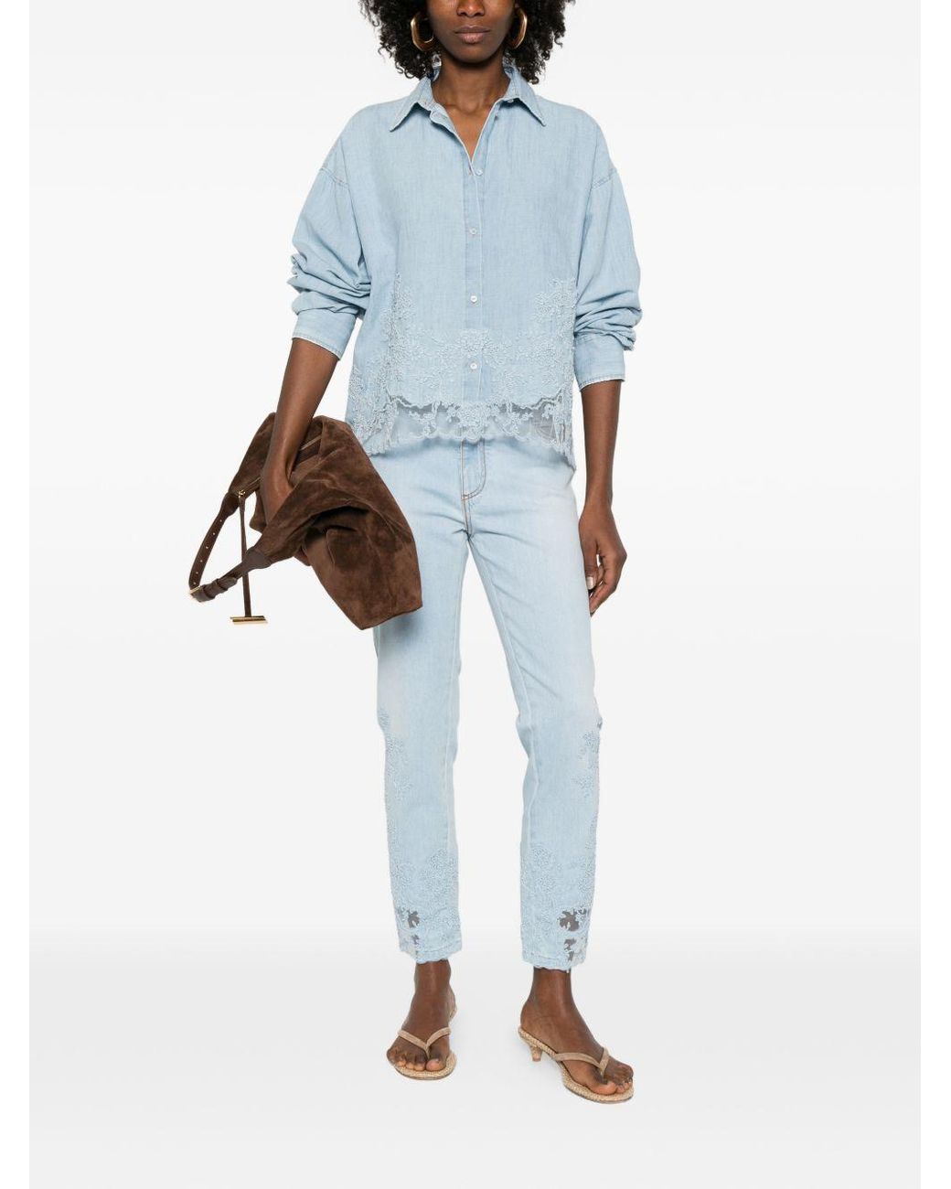 Ermanno Scervino Blue Jeans mit Spitze