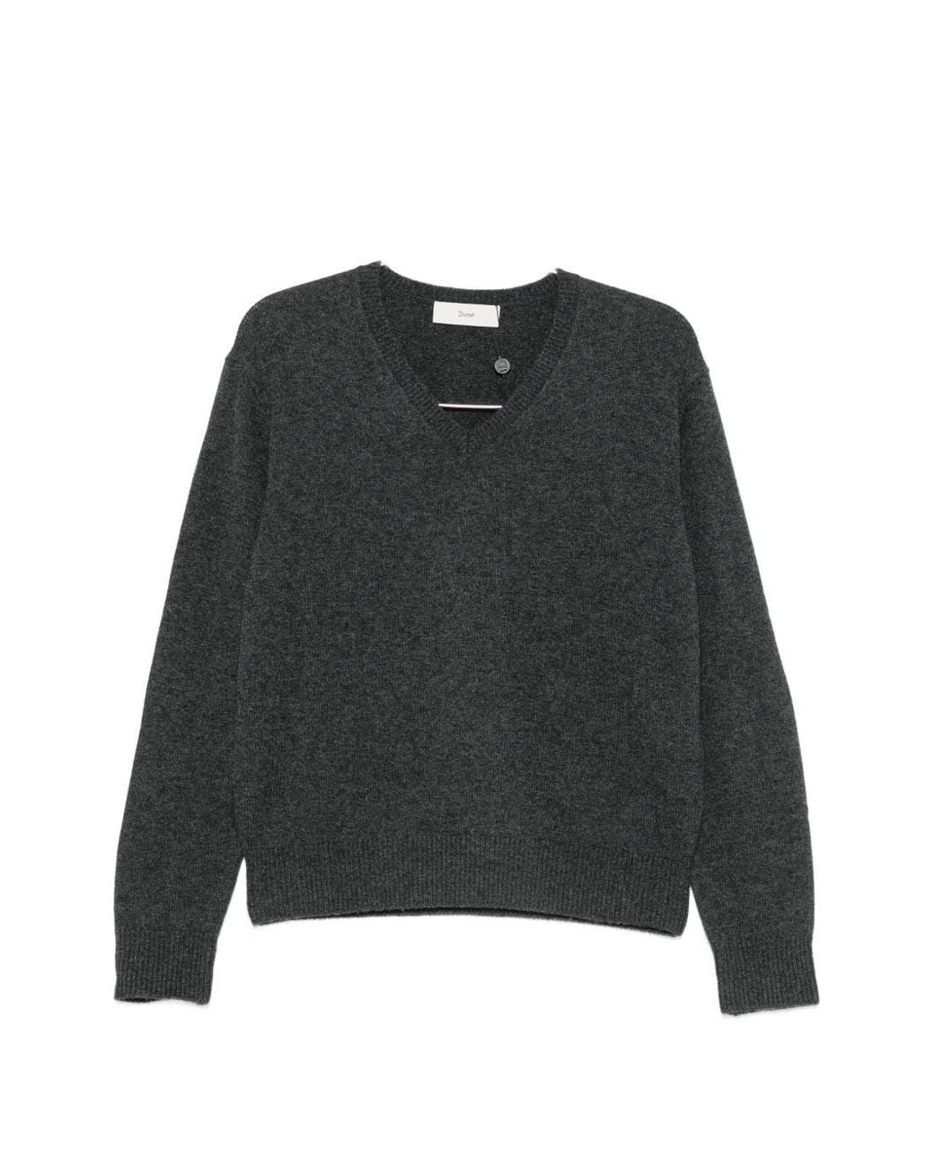 DUNST Black Wool And Cashmere V Necked Sweater