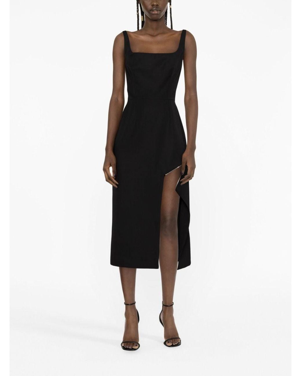 McQueen Black Sophisticated Convertible Panel Sheath Dress