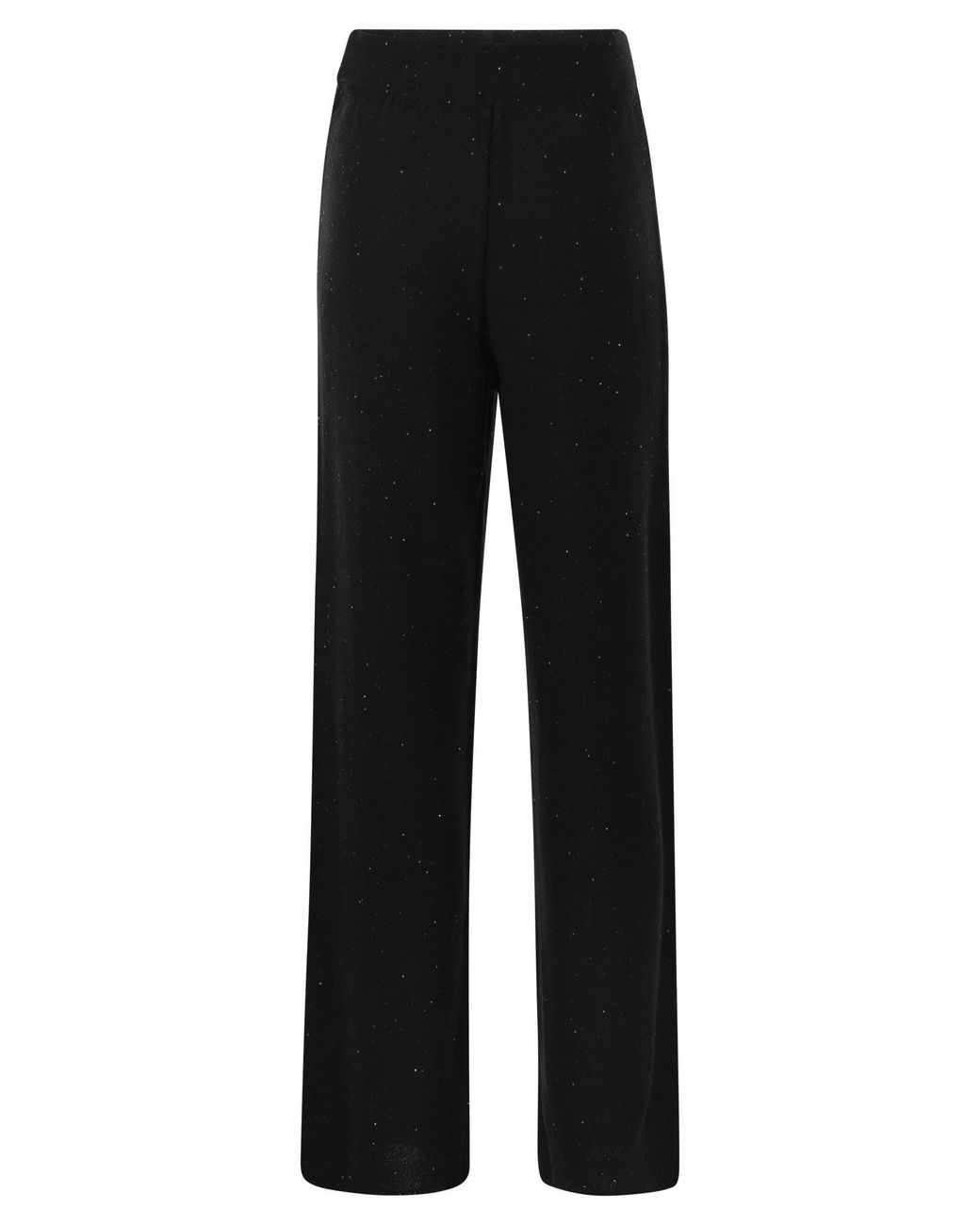 Fabiana Filippi Black Cotton And Linen Trousers With Micro Sequins