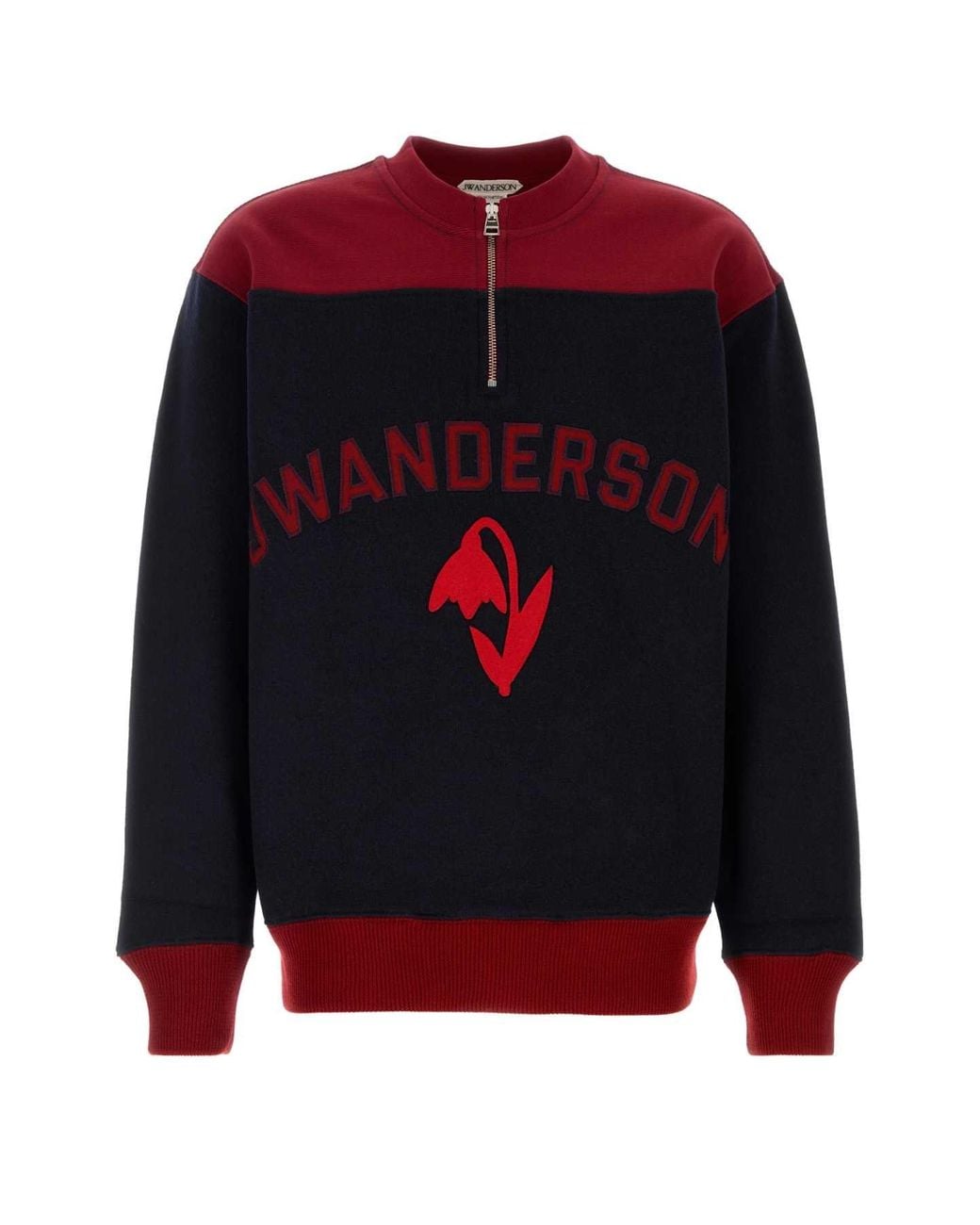 J.W. Anderson Red Two-Tone Wool Blend Sweatshirt