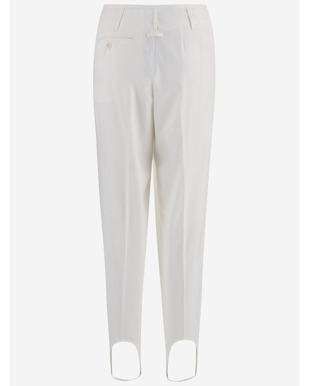 DARKPARK White Stretch Nylon Blend Pants With Pleats