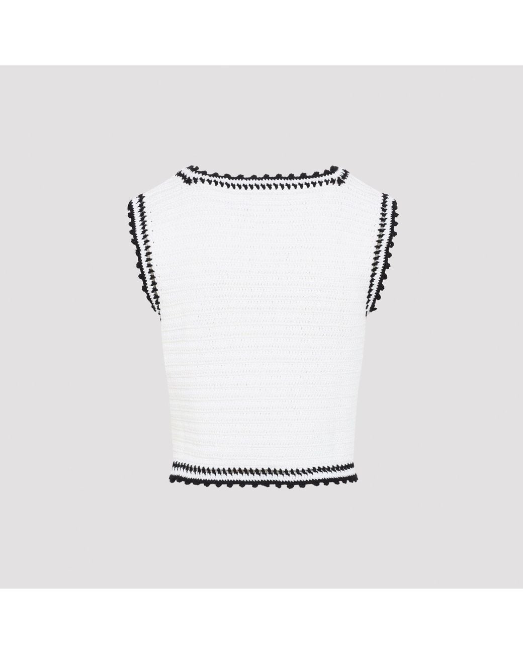 Céline Crochet Top in het White