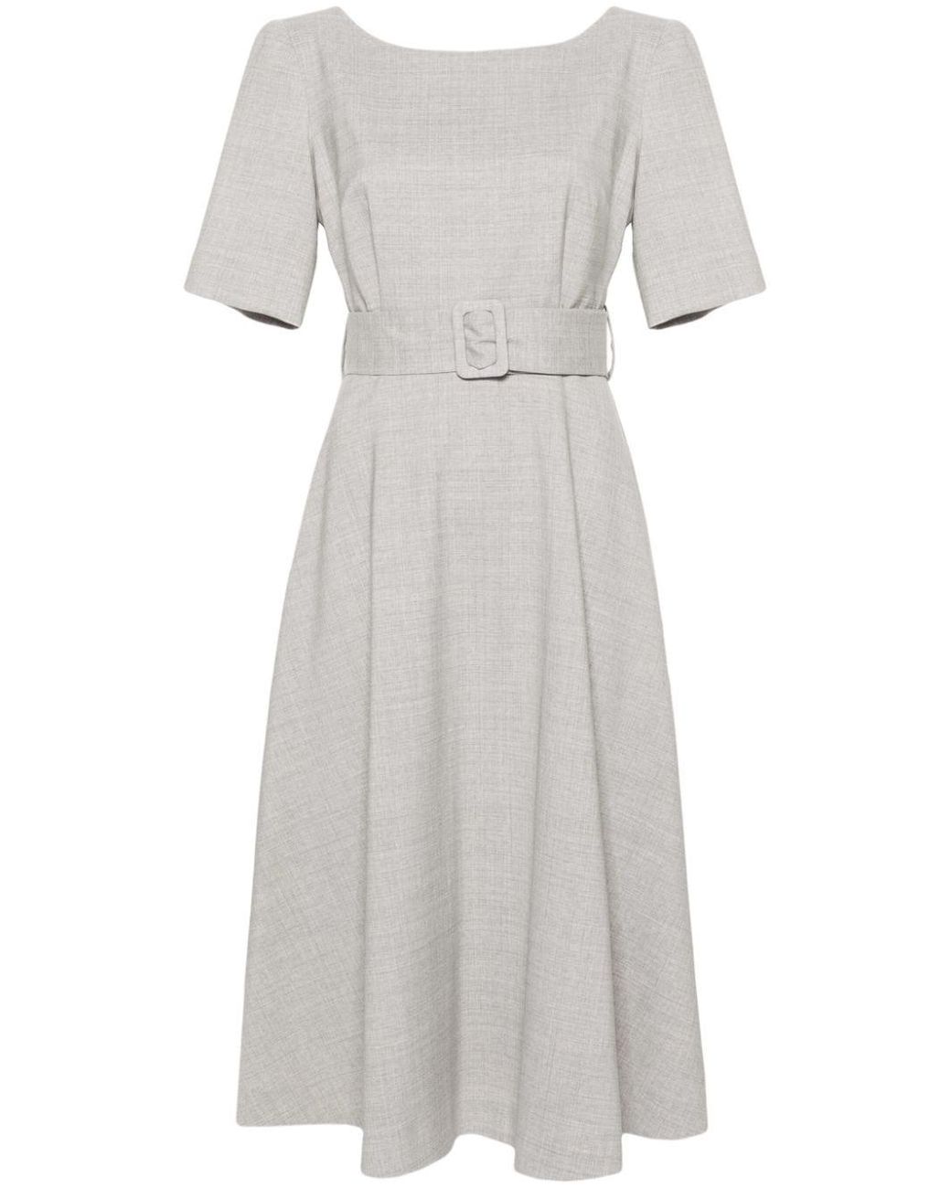P.A.R.O.S.H. White Dart-Detail Dress