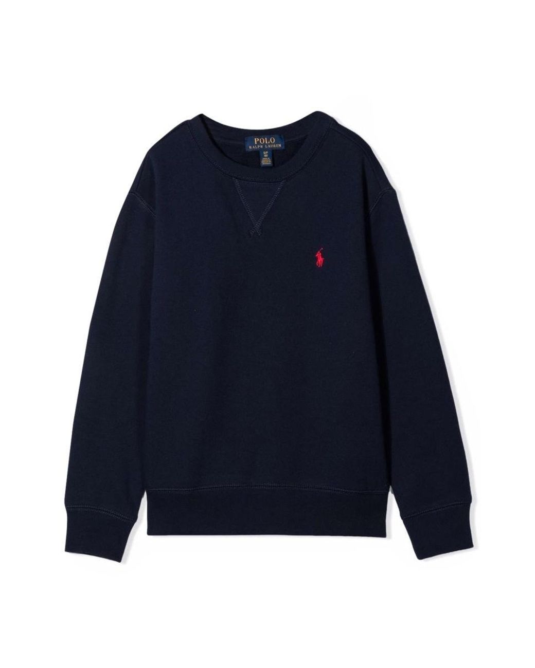 Polo Ralph Lauren Blue Seasonal Fleece-Ls Cn-Tops-Knit