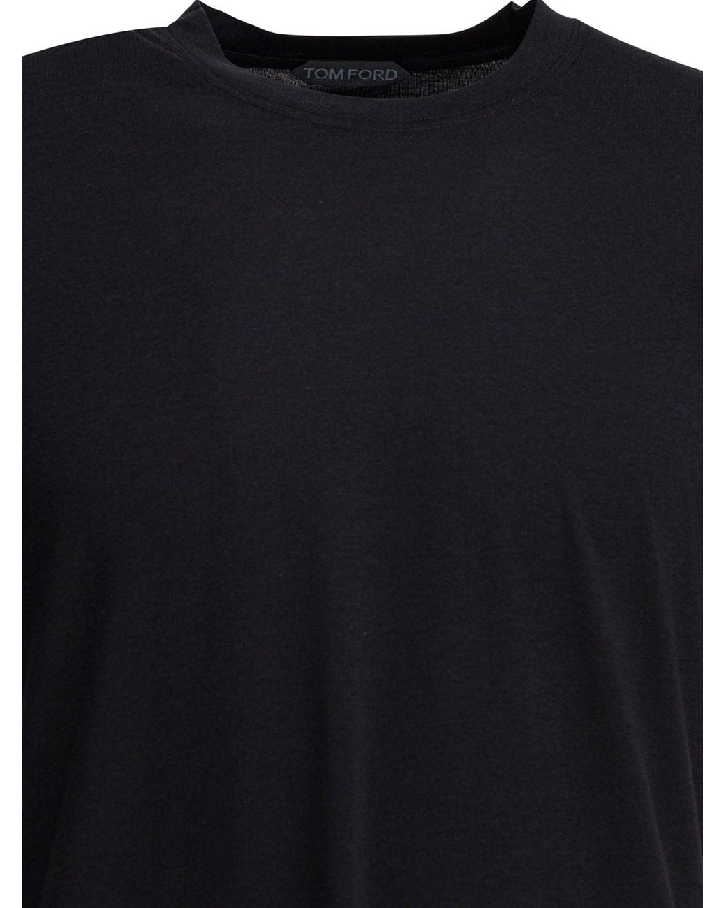 Tom Ford Black Lyocell And Cotton T-Shirt