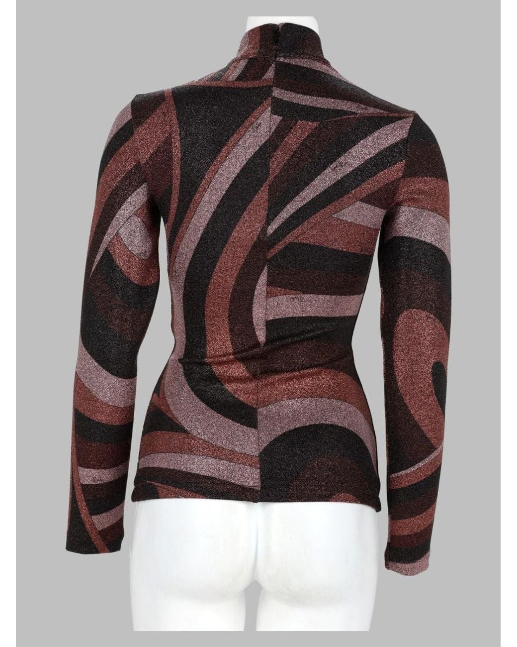 Emilio Pucci Brown Inspired Stretch Bodysuit Top