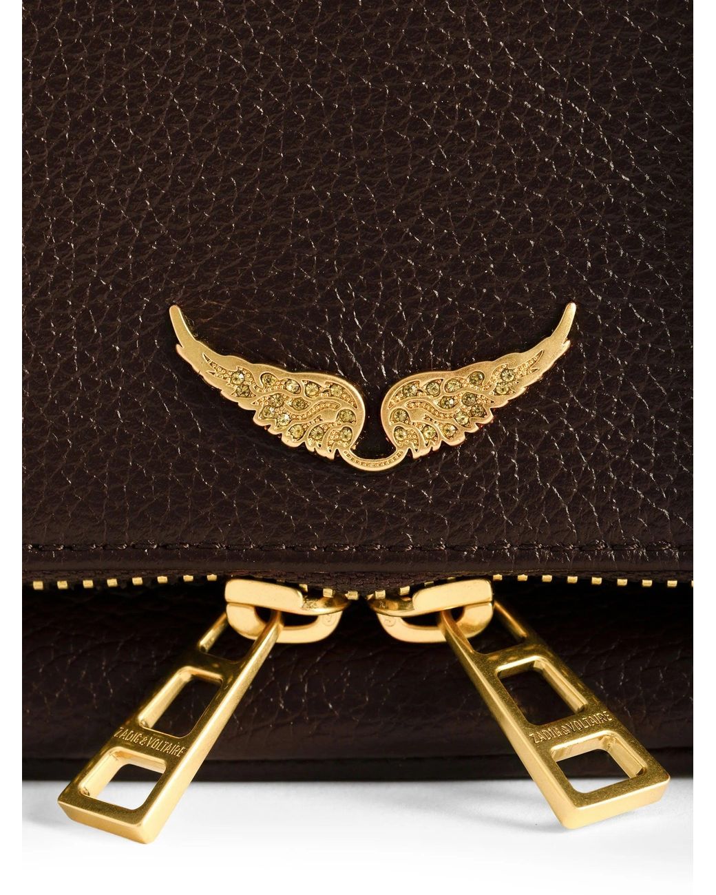 Zadig & Voltaire Brown Rock Nano Grained Leather