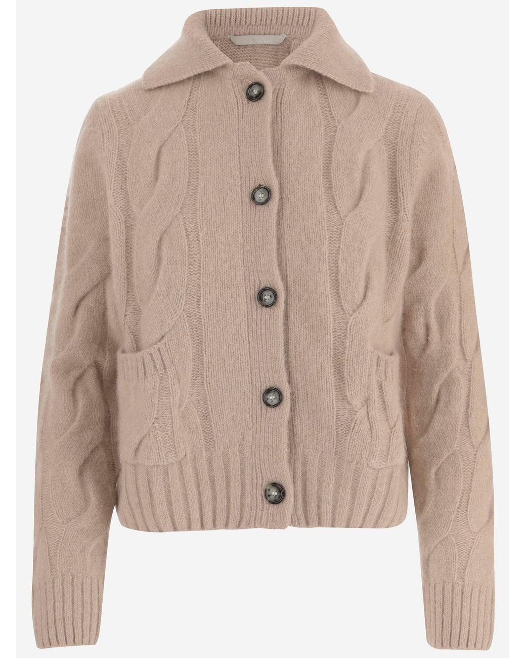 Allude Natural Cardigan Cashmere And Silk