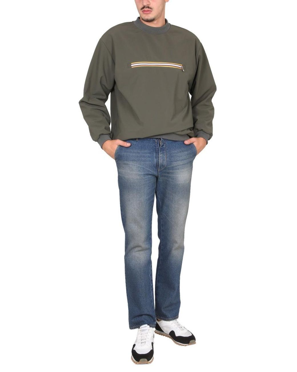 K-Way Gray Sweatshirt With Front Pocket for men
