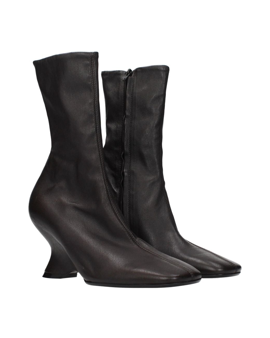 Dries Van Noten Black Ankle Boots/Dark Leather