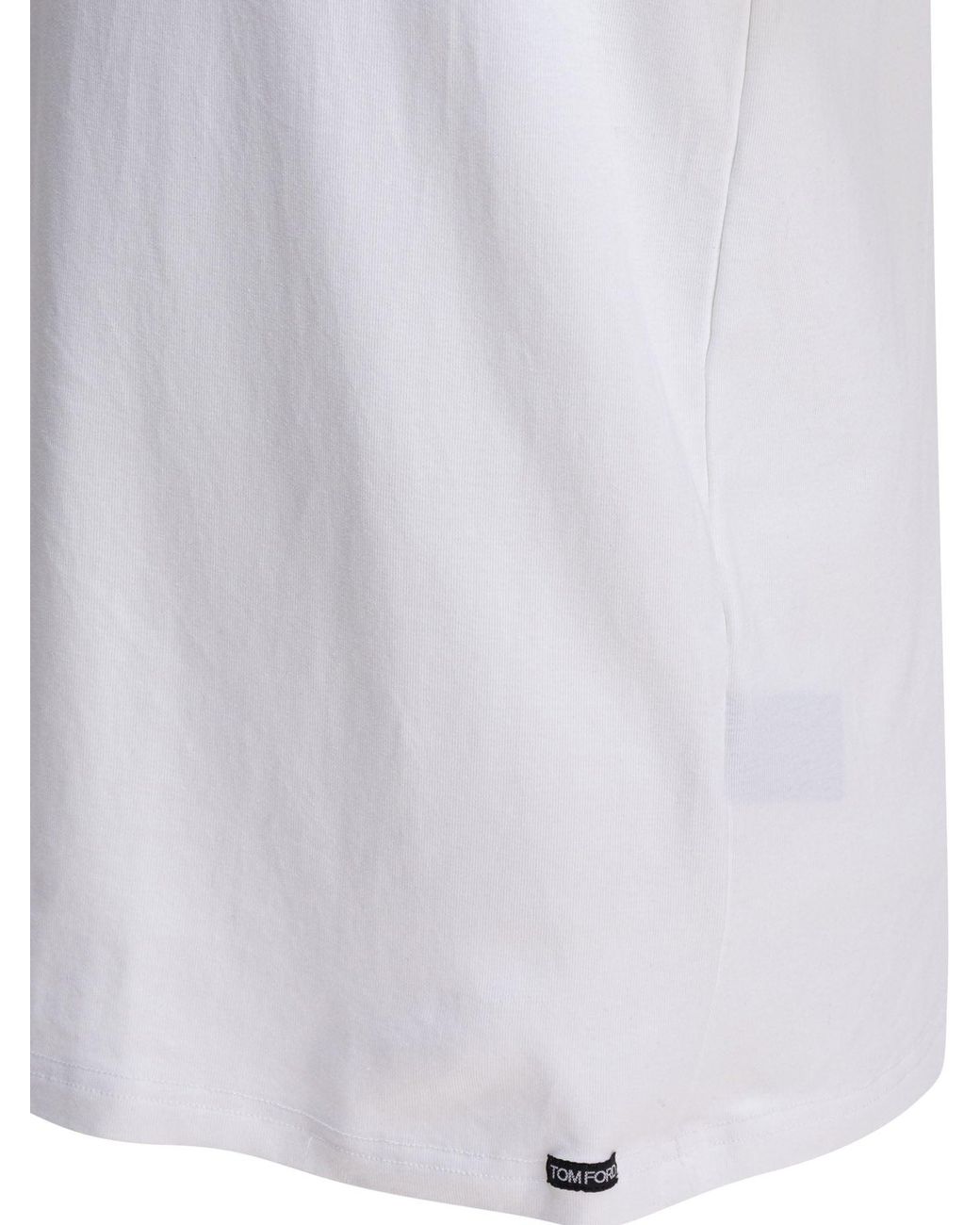 Tom Ford White T-Shirt Crewneck Cotton Stretch Jersey for men