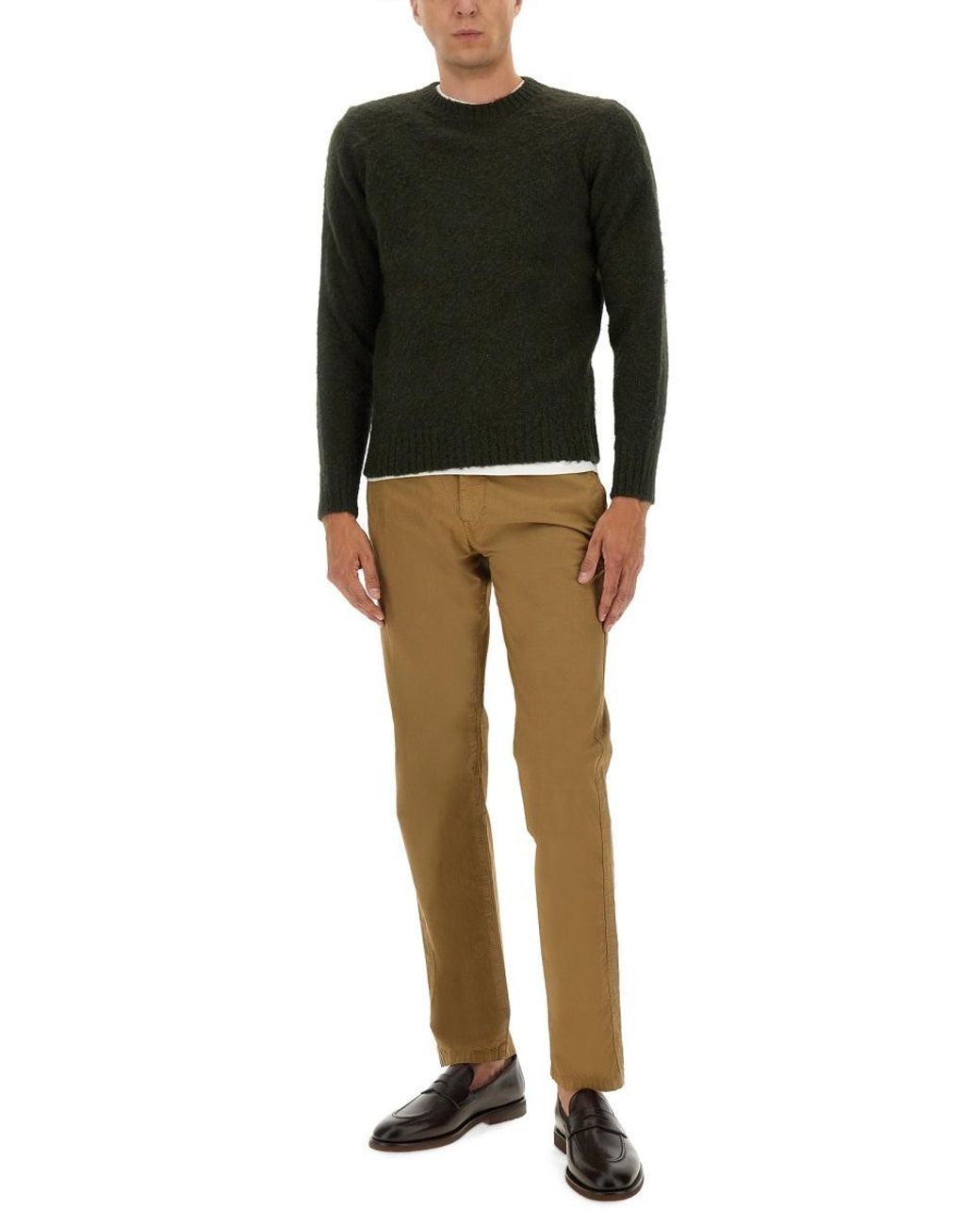 Aspesi Black Relaxed Fit Wool Jersey Sweater for men