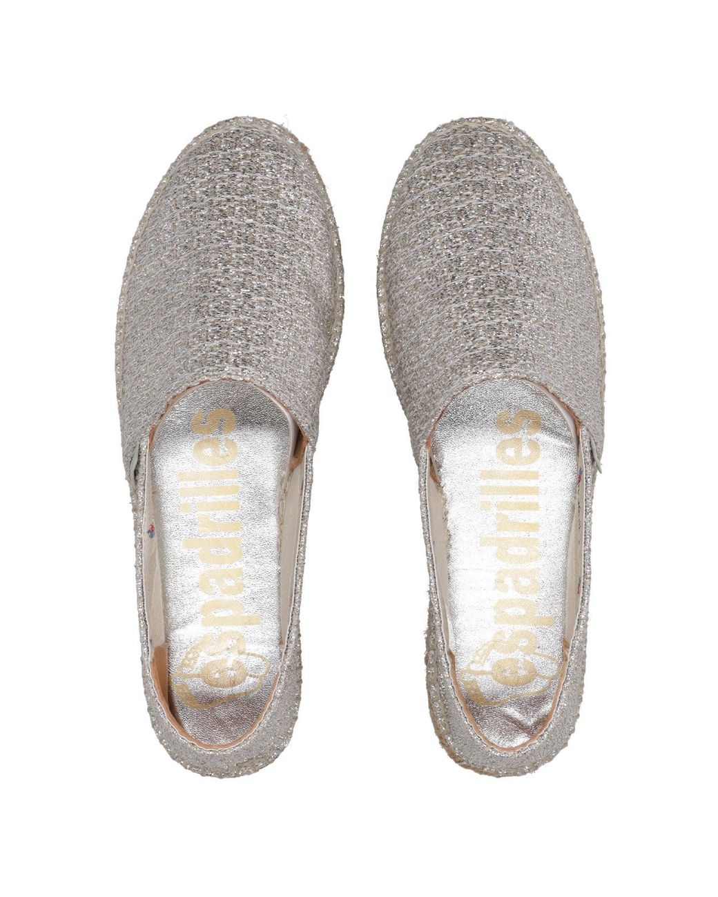 Chaussures plates argentées Espadrilles en coloris Gray