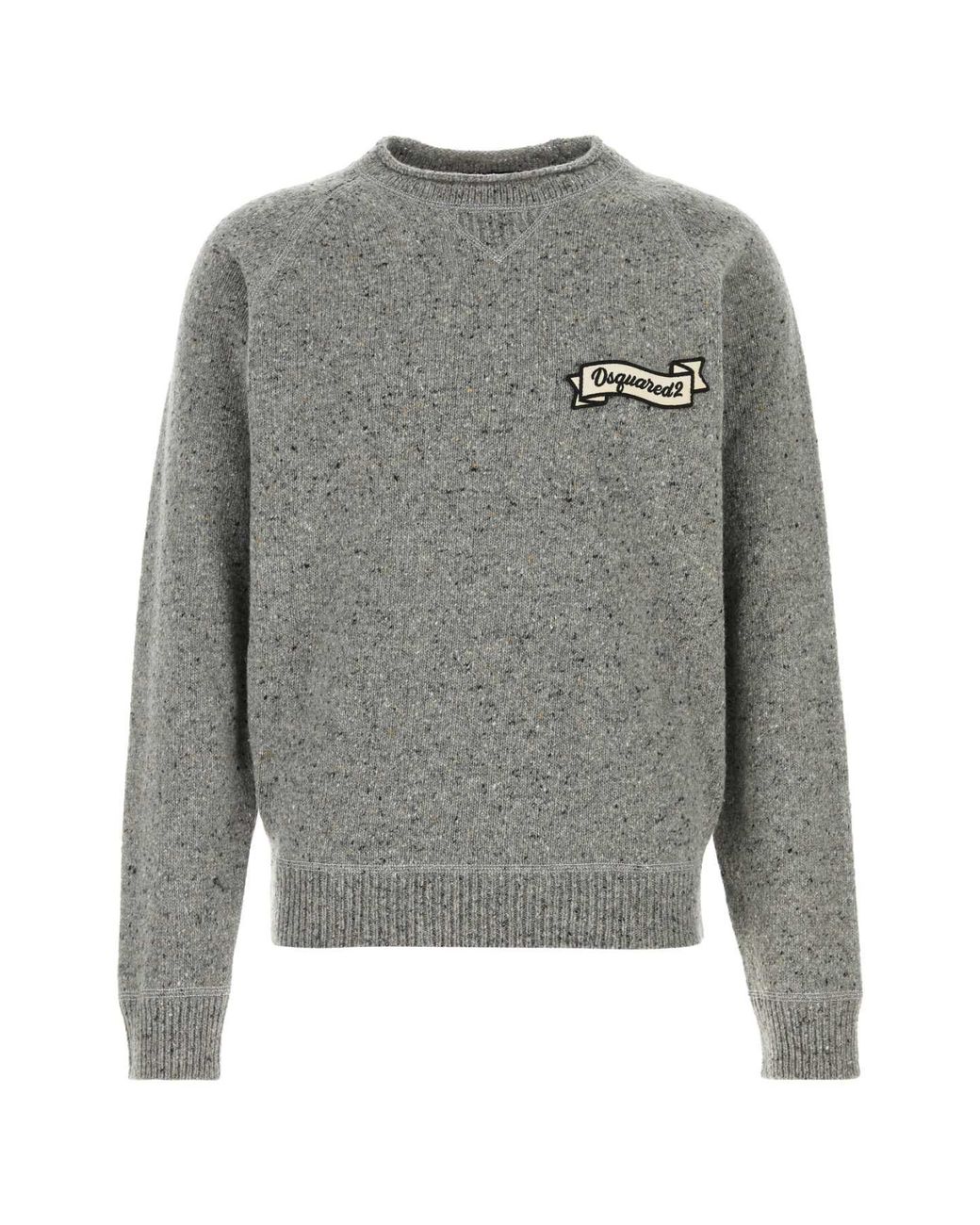 DSquared² Gray Dsquared Melange Wool Blend Sweater for men
