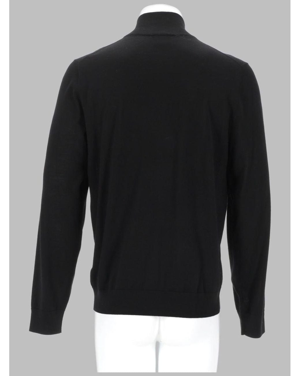 Paul Smith Black Cardigan With Zip, Merino Wool Jumpers for men