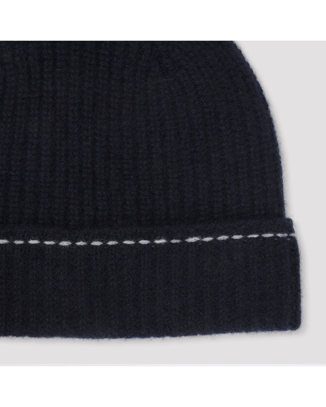 Kiton Blue Rib-Knit Beanie for men