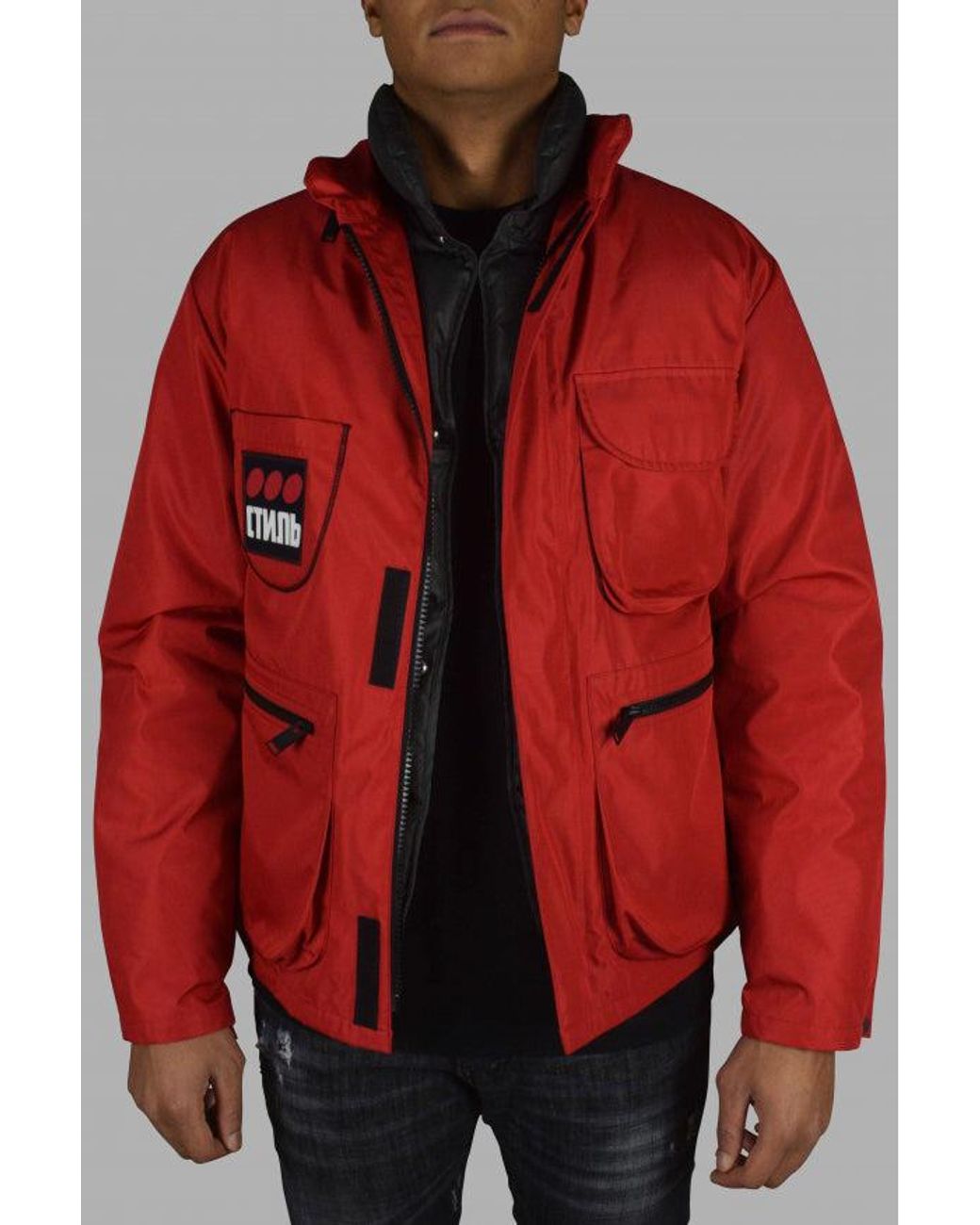 Heron Preston Red Down Jacket
