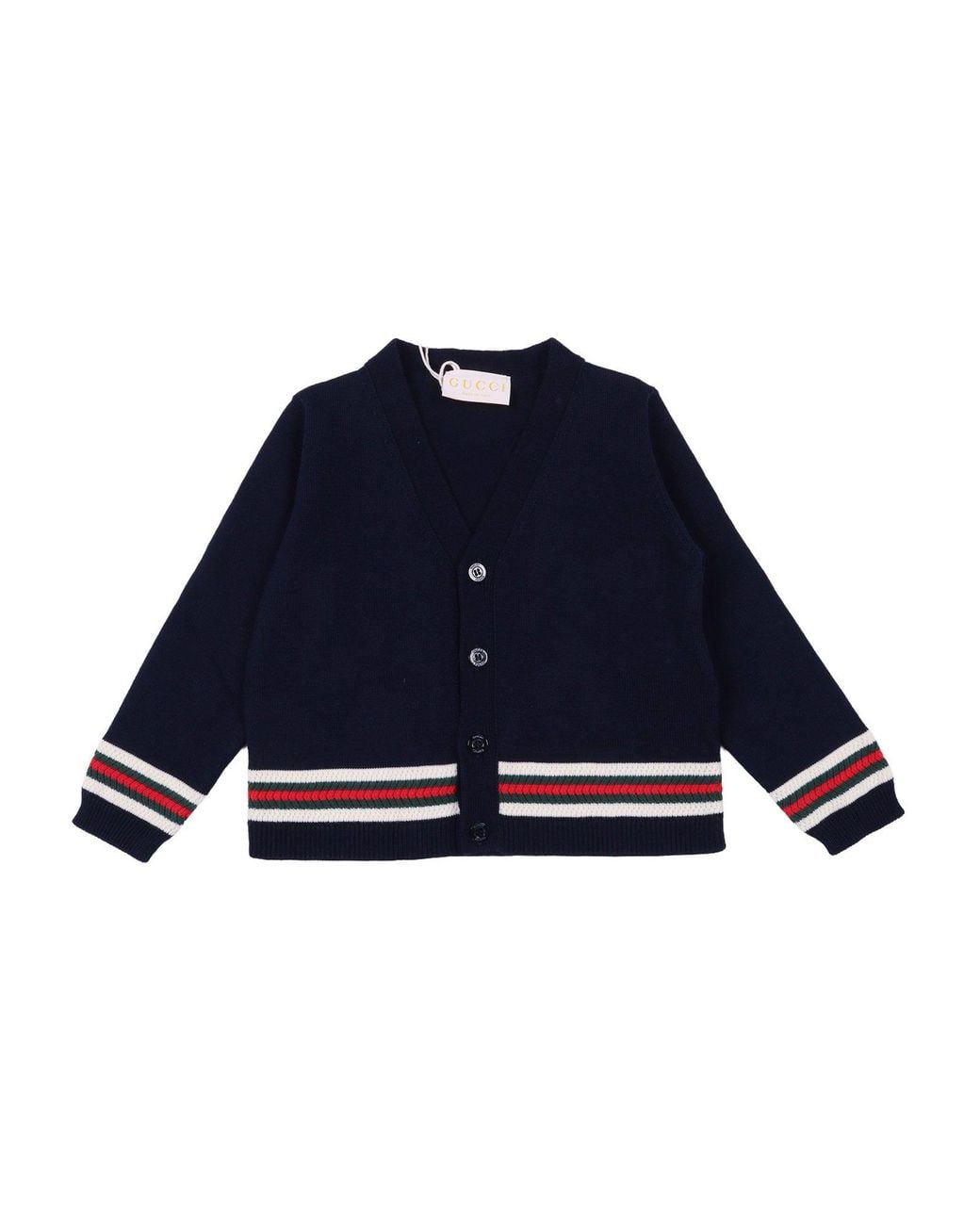 Gucci Blue B L/S Cardigan Co Plain St W/W