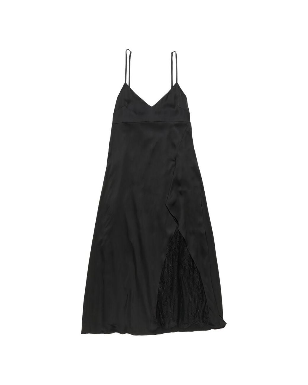 Acne Black Satin Slip Dress
