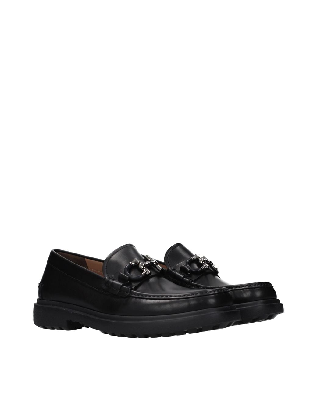Ferragamo Black Ready Moccasins Leather