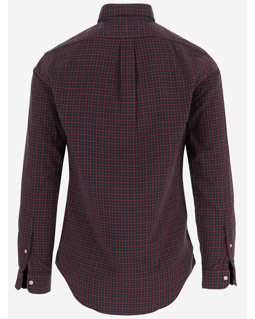 Polo Ralph Lauren Blue Cotton Shirt With Check Pattern