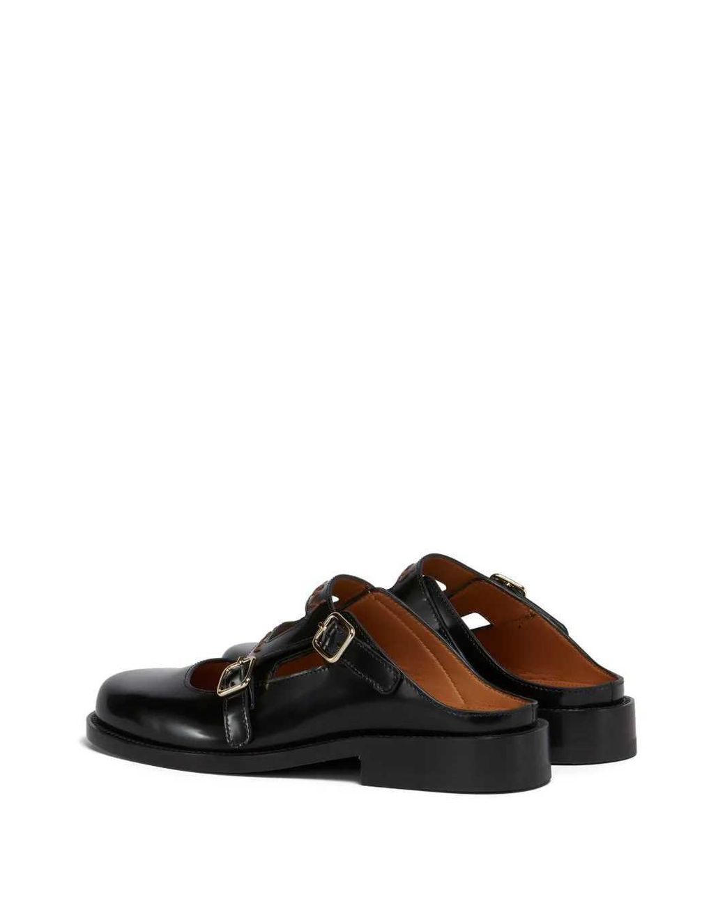 Marni Black Buckle Mules