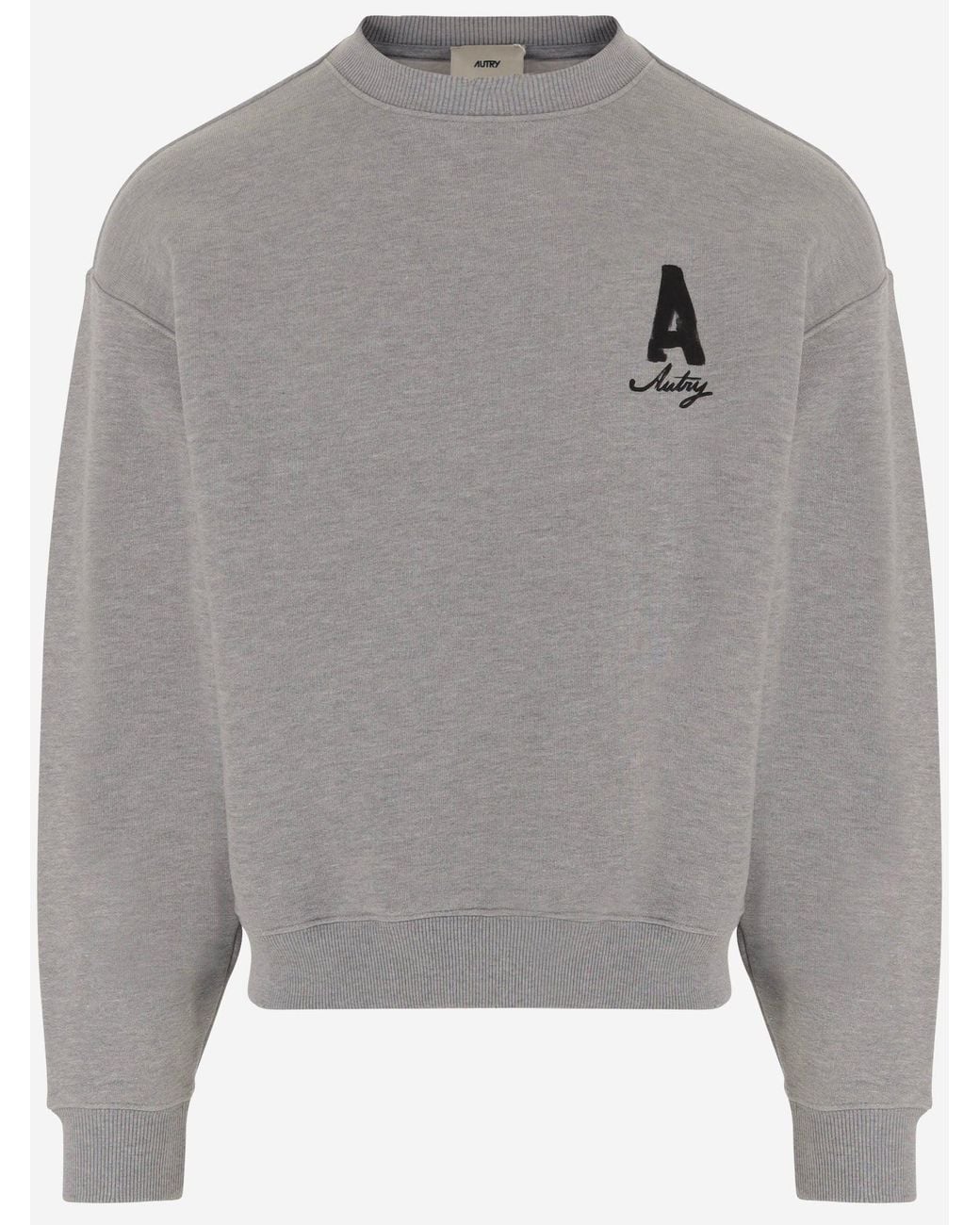Autry Gray Cotton Sweatshirt Sweatshirts