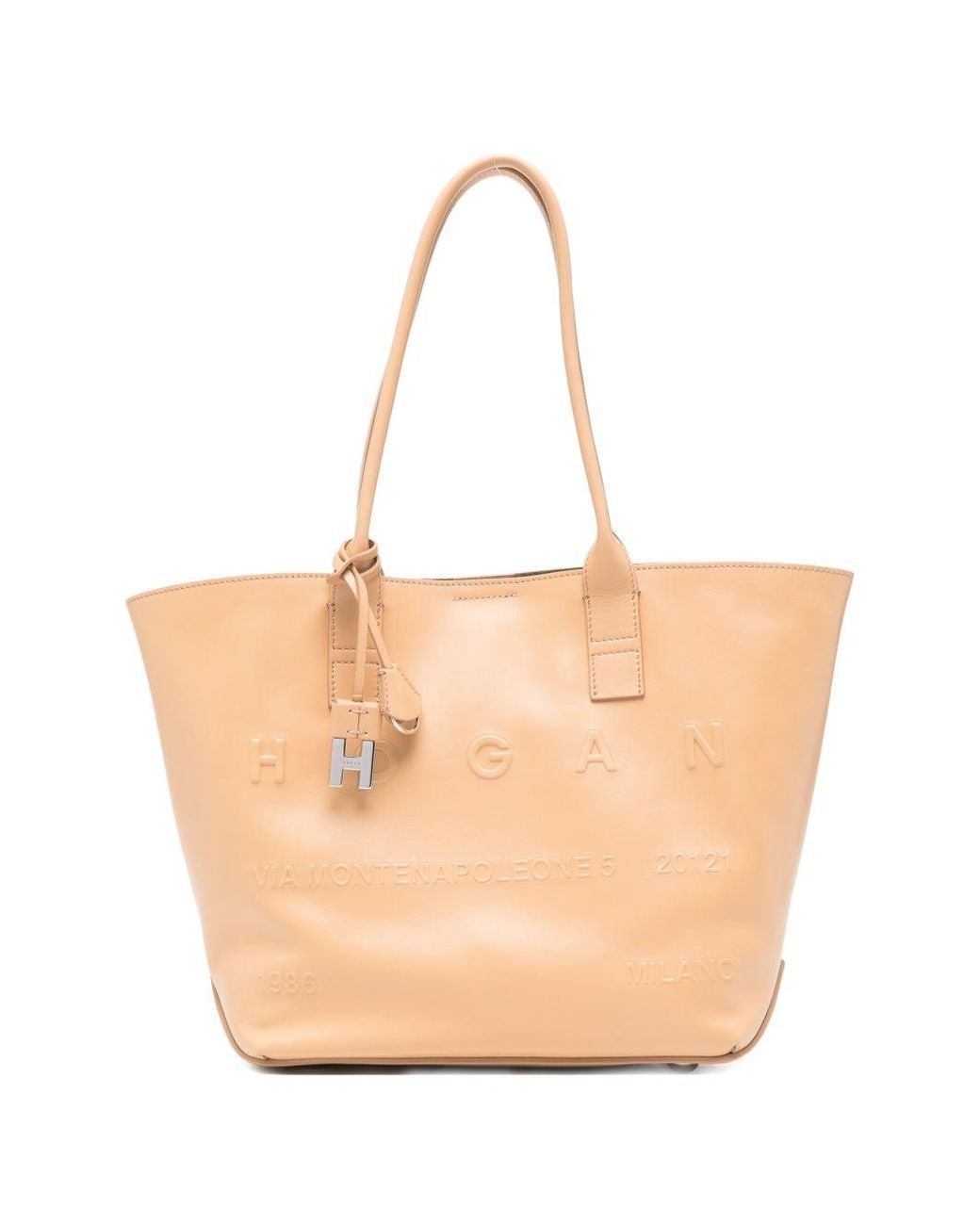 Hogan Natural Small Leather Tote Bag