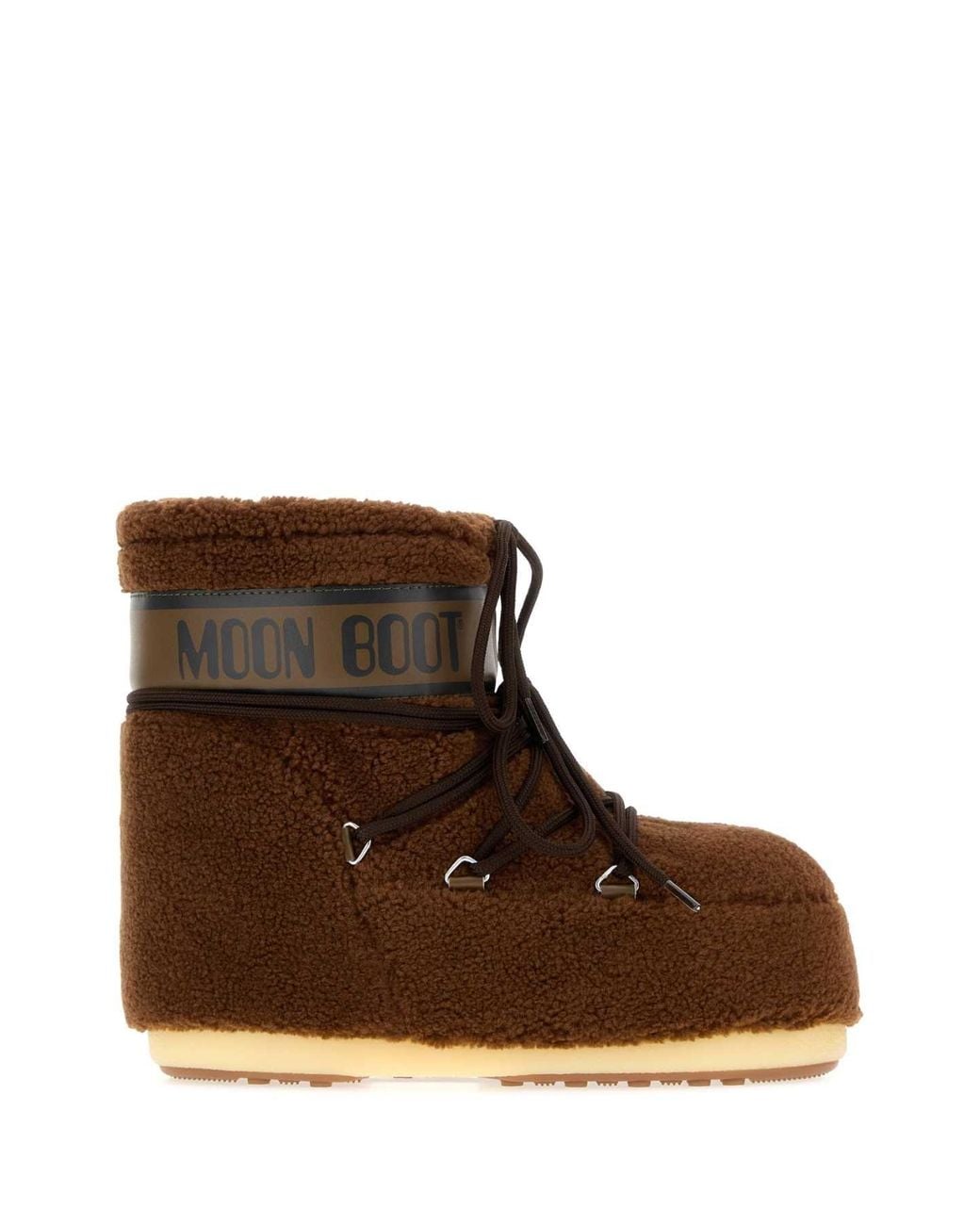 Moon Boot Brown Moon-Like Icon Low Ankle Boots With Eco Fur