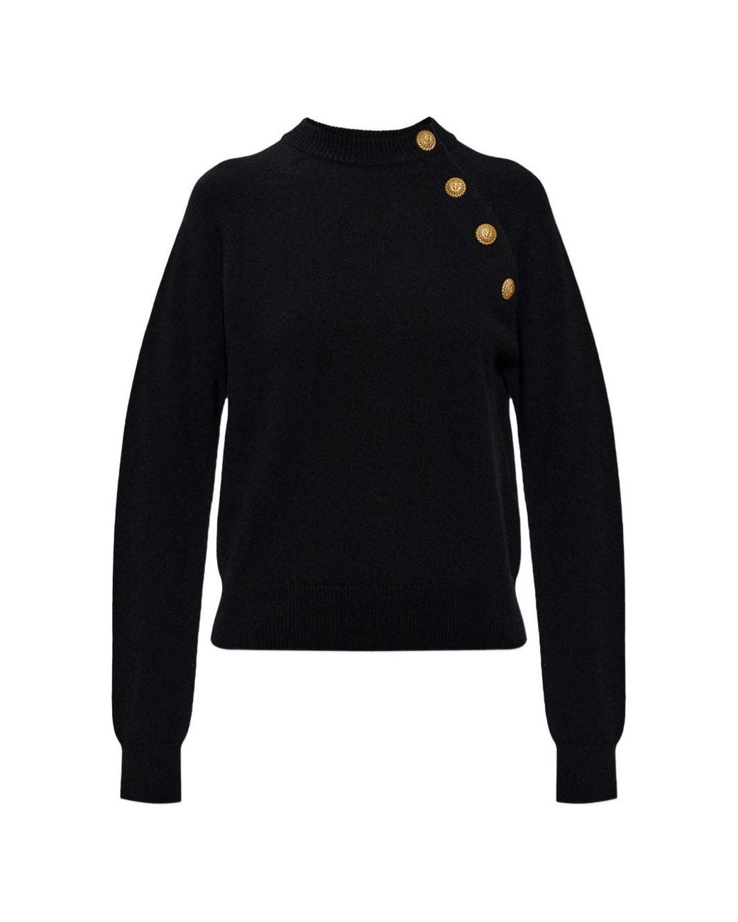 Balmain Blue Cashmere Crewneck Sweater