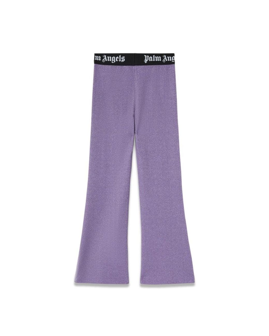 Palm Angels Purple Logoband Lurexrib Flarepants