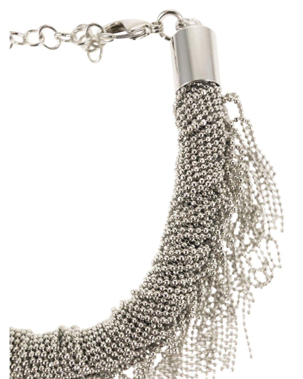 Fabiana Filippi Metallic Multi-Strand Fringe Necklace