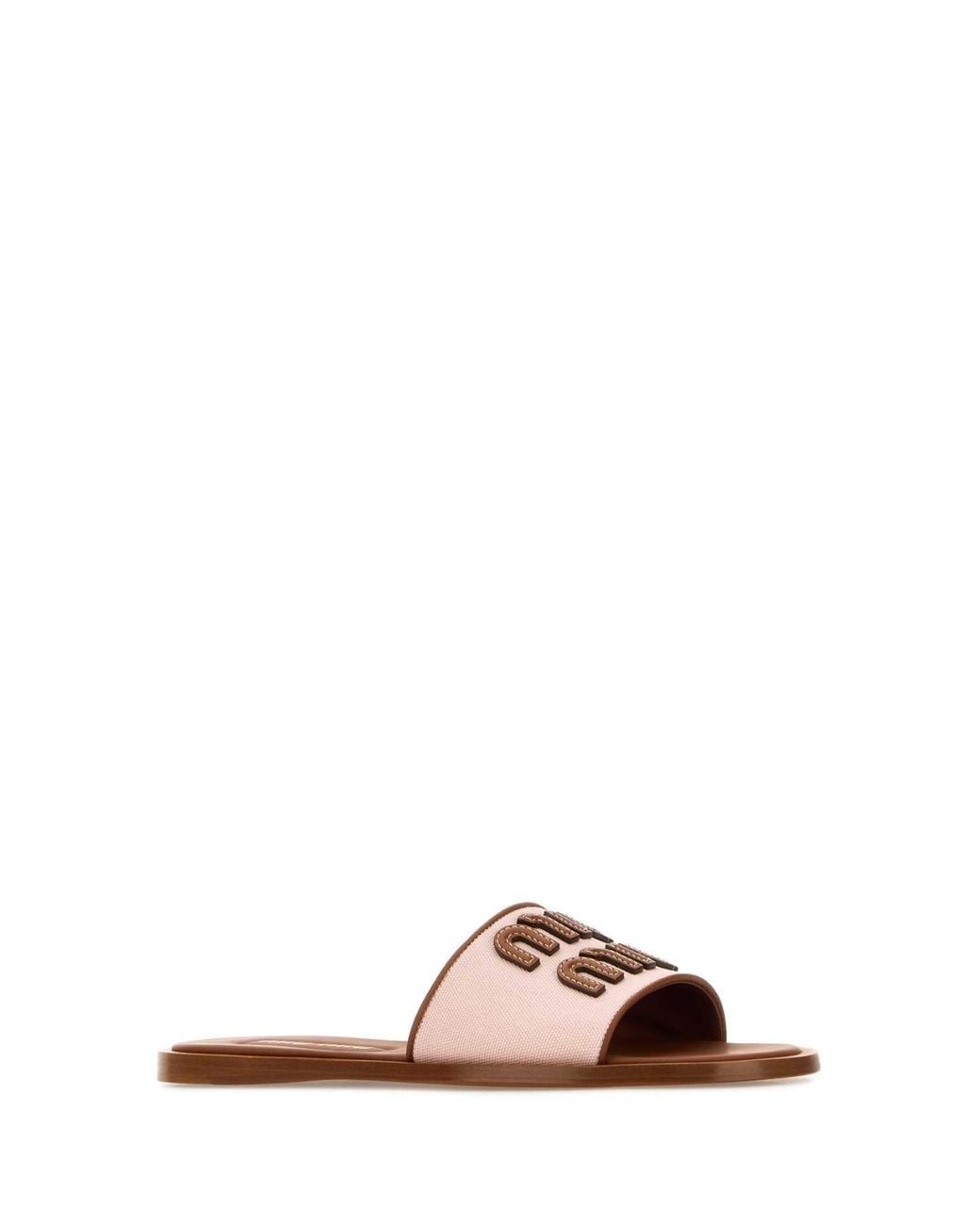 Miu Miu Pink Pastel Fabric Slippers
