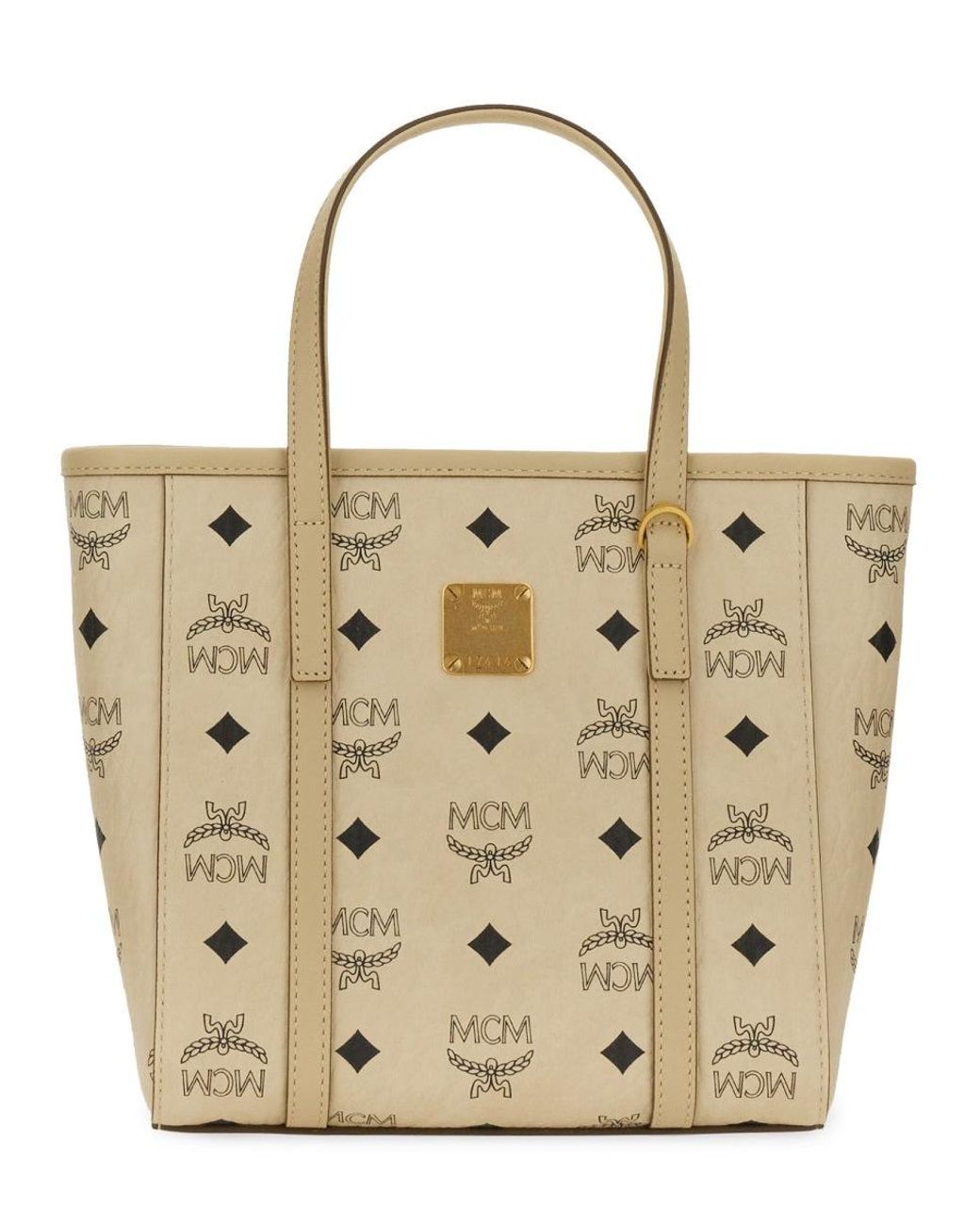MCM Natural Printed Canvas Mini Tony Handbag