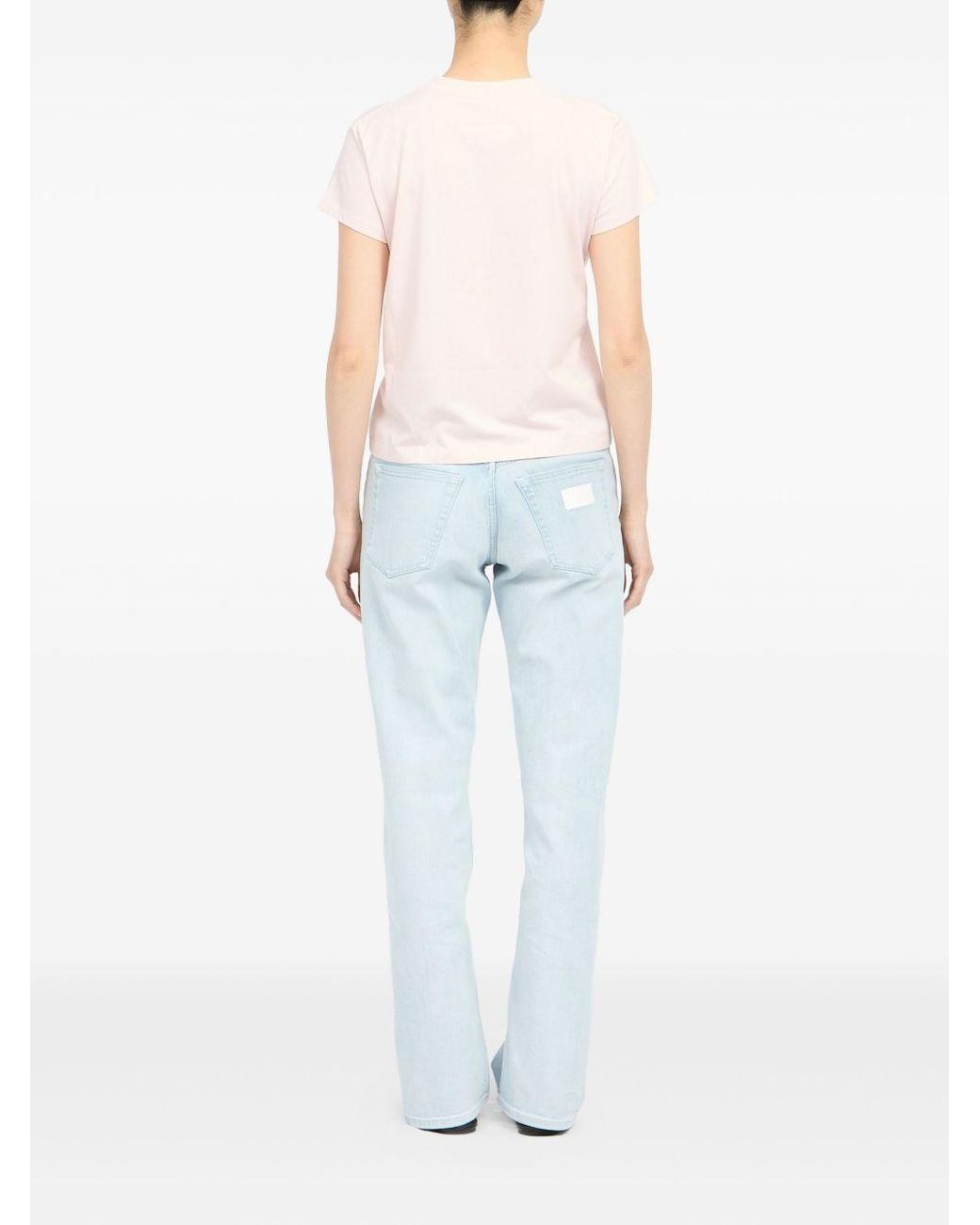 MM6 by Maison Margiela Pink Logo Cotton T Shirt