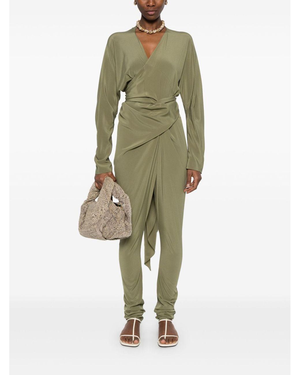 Cortana Green Serp Silk Jumpsuit