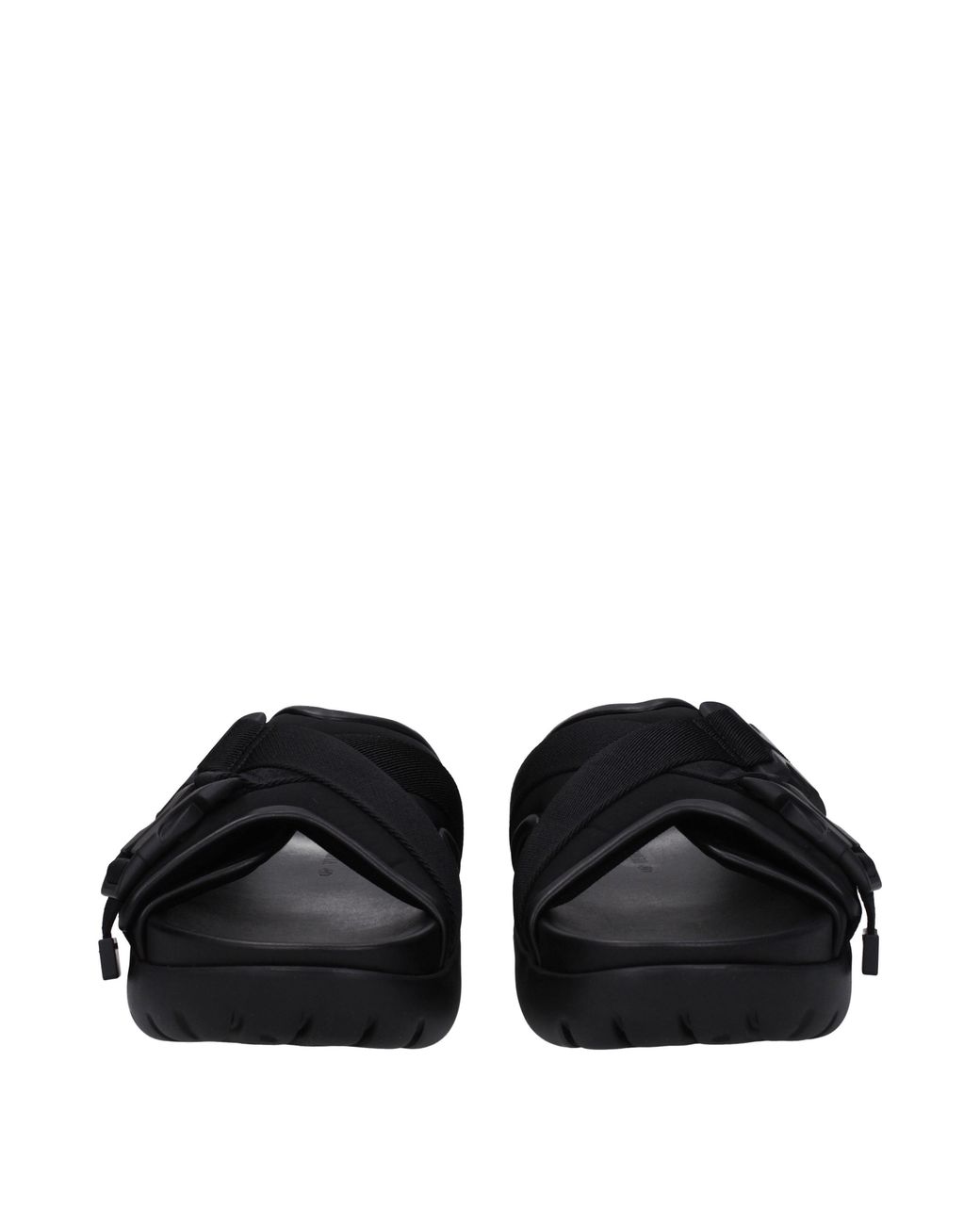 Bottega Veneta Black Webbing-Trimmed Rubber Sandals for men