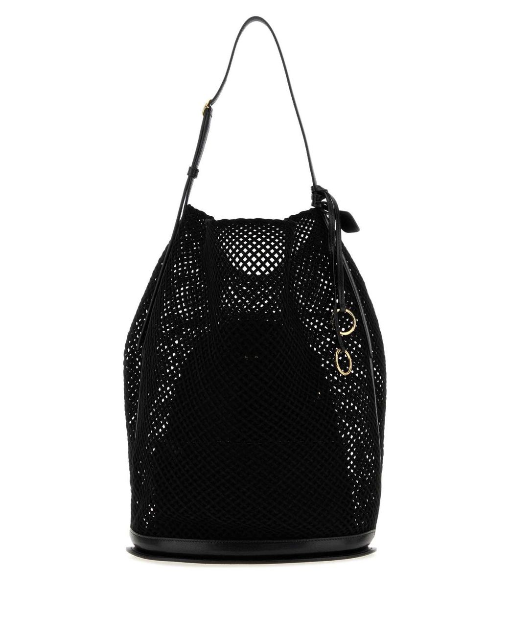Alaïa Black Mesh Large Hip Bucket Handbag