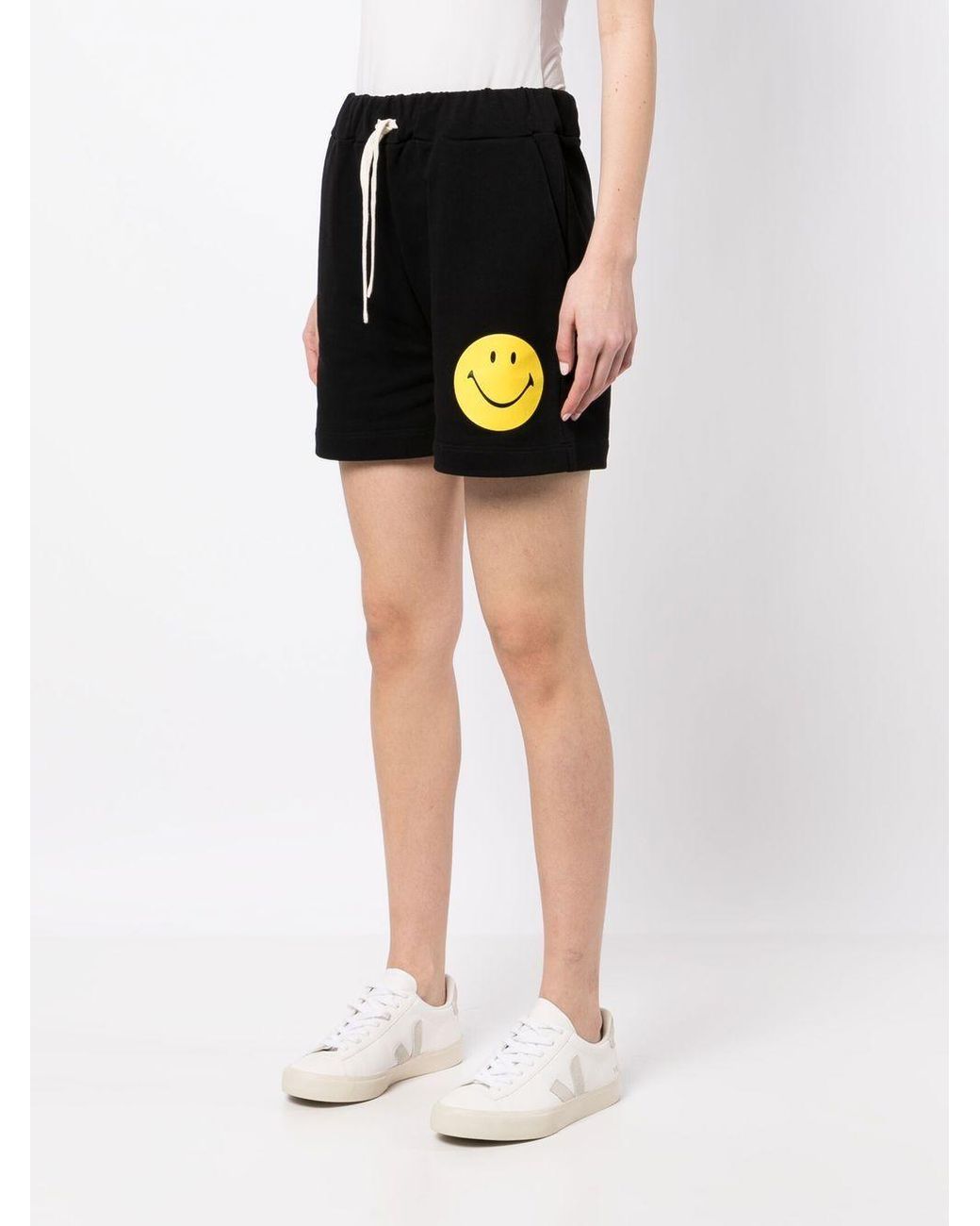 Joshua Sanders Black Smiley-Face Print Cotton Shorts