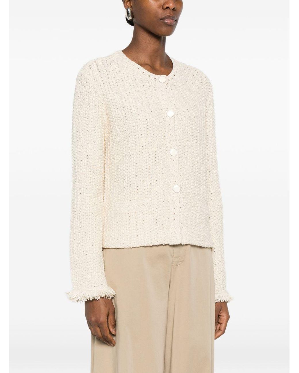 Emporio Armani White Cotton Blend Blazer Jacket