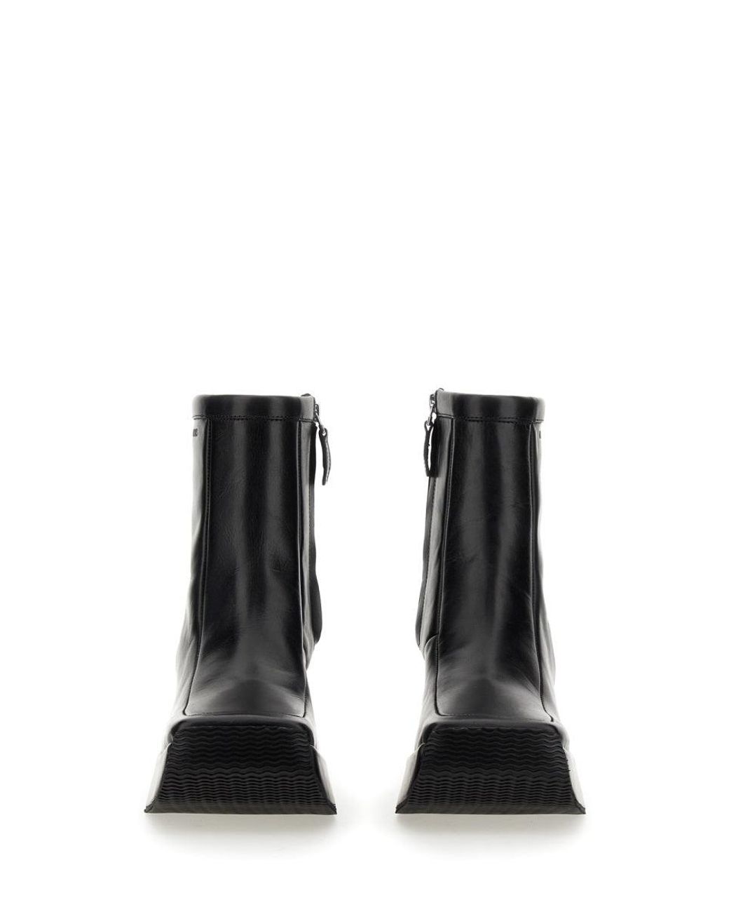 Raf Simons Black Ankle Boot With Square Toe