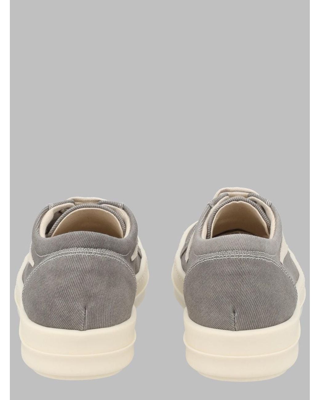 Rick Owens Metallic Low-Top Canvas Sneakers